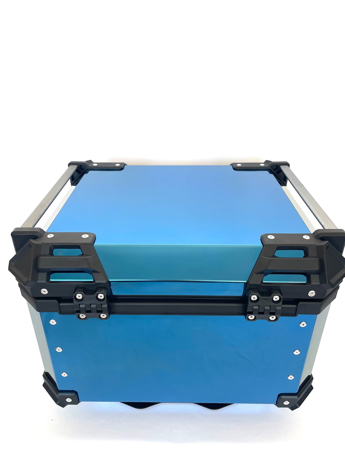 Baúl de Moto GGM 55L Azul – Aluminio Reforzado, Impermeable, Antirrobos, Acolchado Interior de Lujo