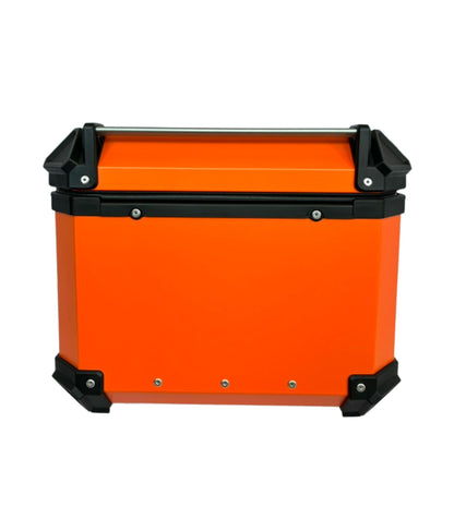 Baúl de Moto GGM 55L Naranja – Aluminio Reforzado, Impermeable, Antirrobos, Acolchado Interior de Lujo