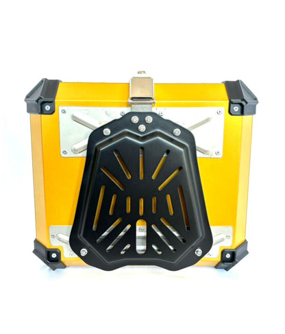 Baúl de Moto GGM 55L Dorado – Aluminio Reforzado, Impermeable, Antirrobos, Acolchado Interior de Lujo