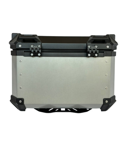 Baúl de Moto GGM 55L Gris – Aluminio Reforzado, Impermeable, Antirrobos, Acolchado Interior de Lujo