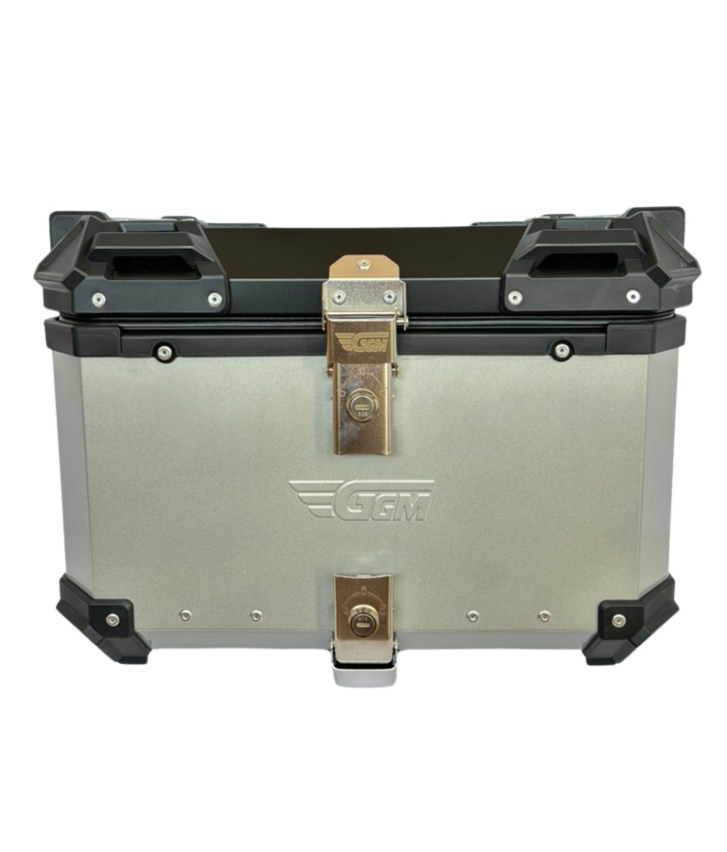 Baúl de Moto GGM 55L Gris – Aluminio Reforzado, Impermeable, Antirrobos, Acolchado Interior de Lujo