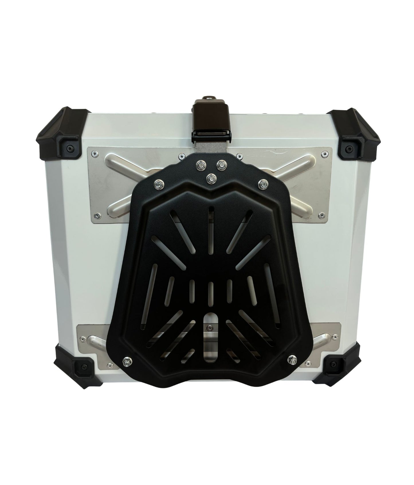 Baúl de Moto GGM 55L Blanco – Aluminio Reforzado, Impermeable, Antirrobos, Acolchado Interior de Lujo