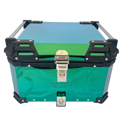 Baúl de Moto GGM 55L Verde – Aluminio Reforzado, Impermeable, Antirrobos, Acolchado Interior de Lujo