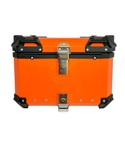 Baúl de Moto GGM 55L Naranja – Aluminio Reforzado, Impermeable, Antirrobos, Acolchado Interior de Lujo
